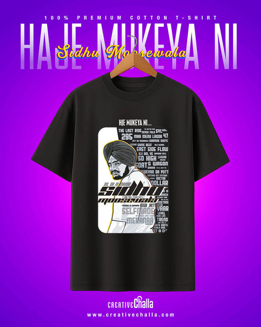 Hje Mukeya Ni - Sidhu Moosewala Unisex Oversized T-shirt