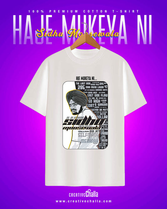 Hje Mukeya Ni - Sidhu Moosewala Unisex Oversized T-shirt