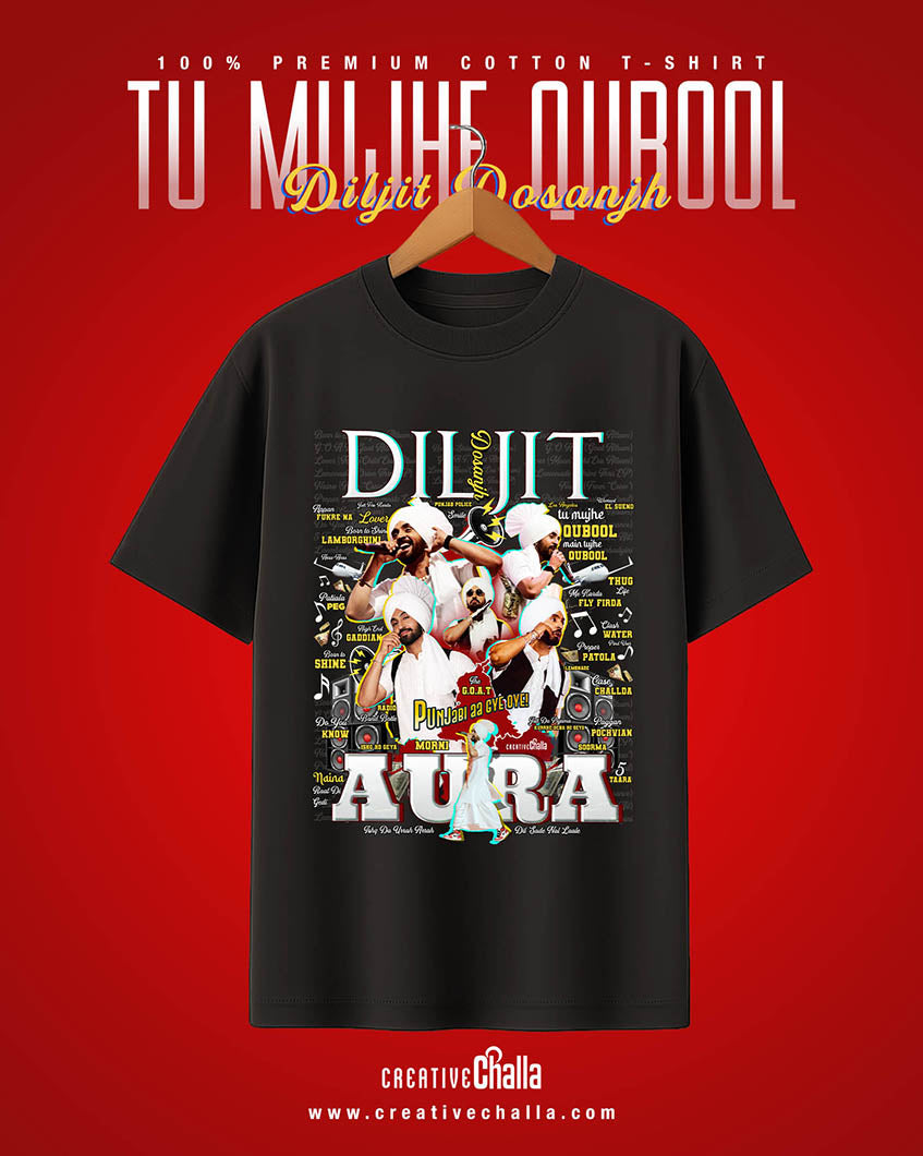 Tu Mujhe Qubool - Diljit Dosanjh Aura Tour Oversized T-shirt